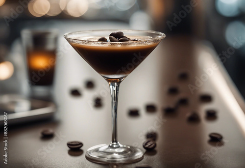 Wallpaper Mural Espresso martini in a crystal martini glass with coffee beans garnish in a luxurious lounge bar
 Torontodigital.ca