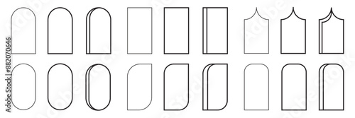 Set of arch, frames. Templates for invitation greeting cards.