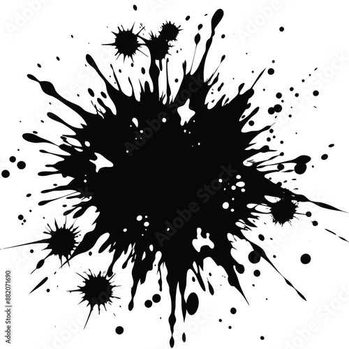 silhouette Blood splatters on white background