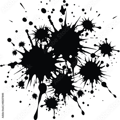 silhouette Blood splatters on white background