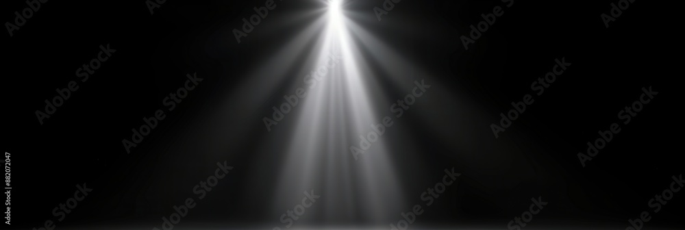 Bright Spotlight Beam on Black Background Bright Spotlight Beam on Black Background