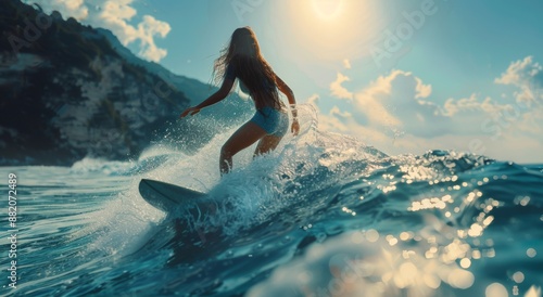 Woman With Wet Hair Smiling in Ocean Water During Sunset