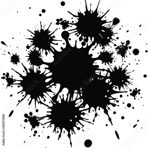 silhouette Blood splatters on white background