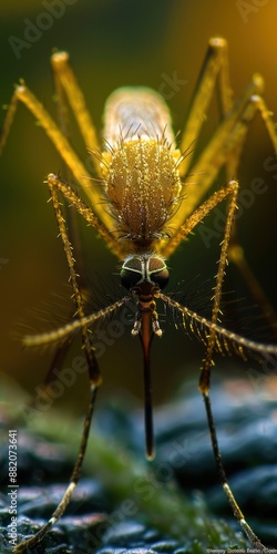 The Intricate Beauty of a Yellow Zika Virus in Macro Detail photo