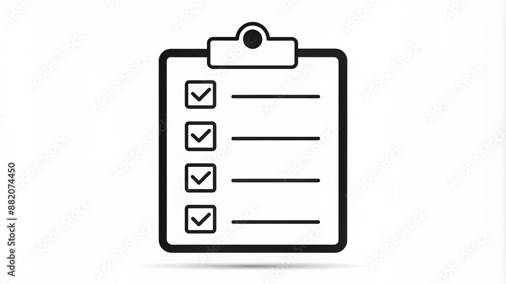 checklist line art black bold line icone simple design for office checklist line art black bold line icone simple design for office