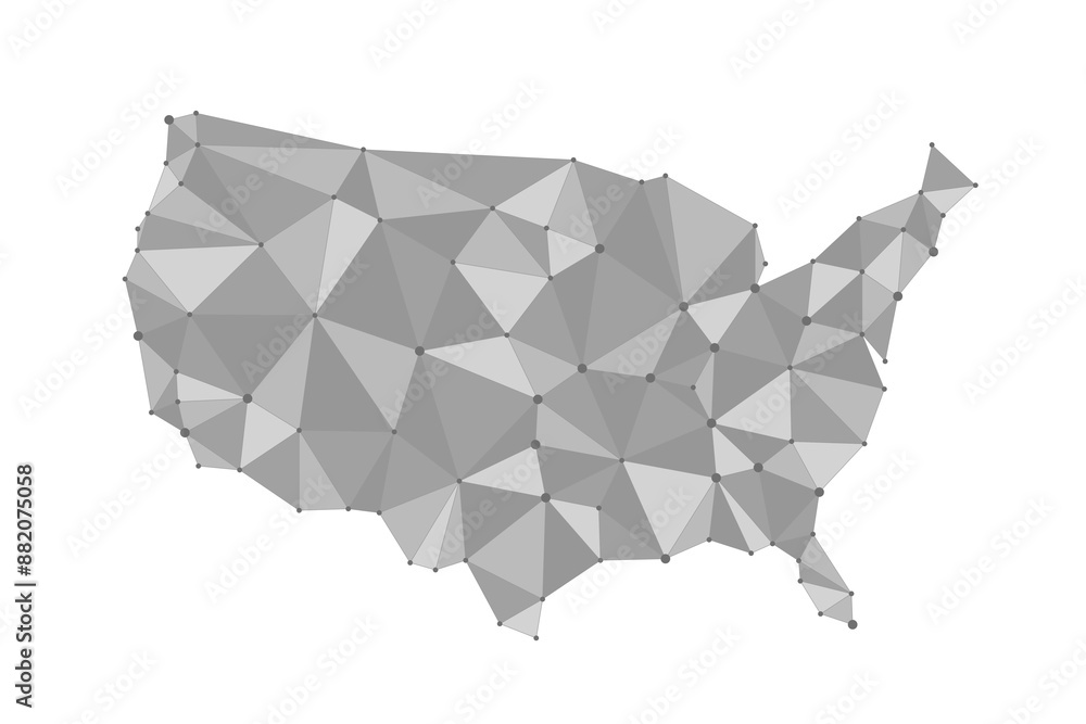 USA map polygon geometric style. United States map modern polygonal style. USA map polygon geometric style. United States map modern polygonal style.