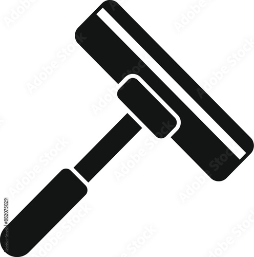 Black icon of a squeegee cleaning tool, useful for representing cleaning services