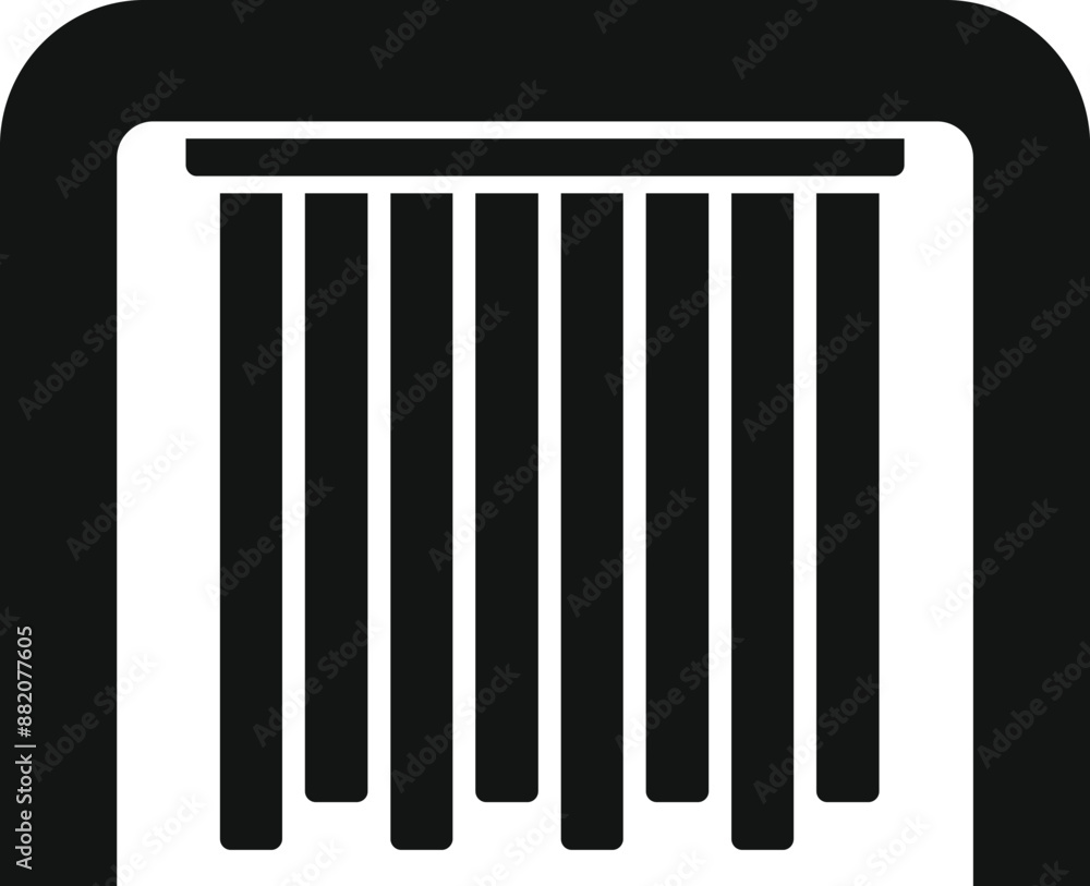 Simple icon of a car wash building with black rollers hanging from the ceiling Simple icon of a car wash building with black rollers hanging from the ceiling