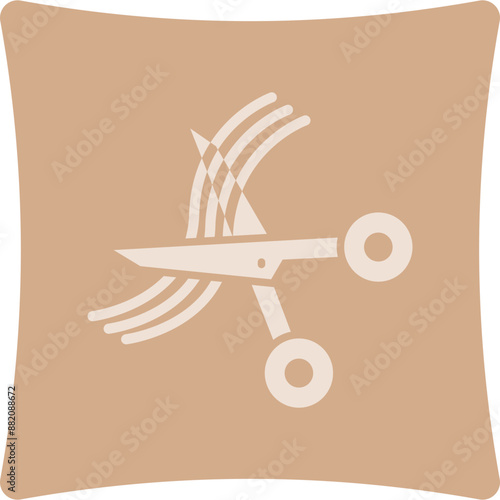 Hair Cuting Glyph Art Box Icon