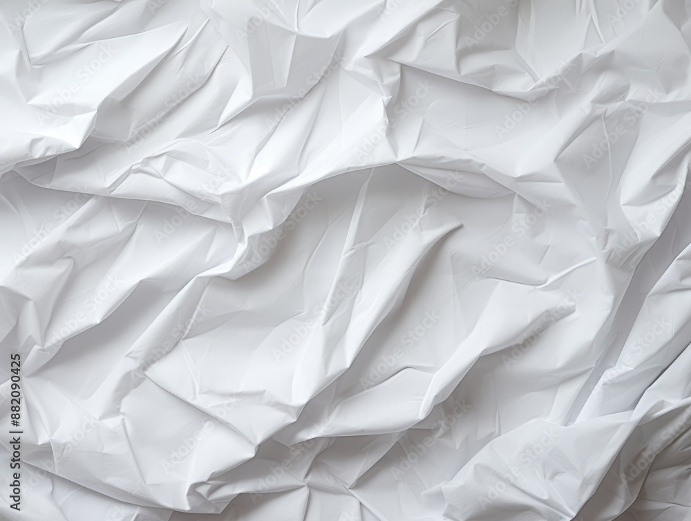 Crumpled white paper texture on a plain background. Crumpled white paper texture on a plain background.