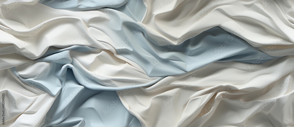 White silk fabric with soft flowing folds. White silk fabric with soft flowing folds.