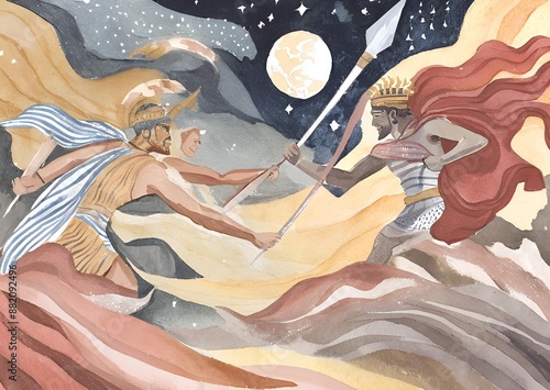 Iliad by Homer: Epic Ancient Greek Battle Scene Artwork