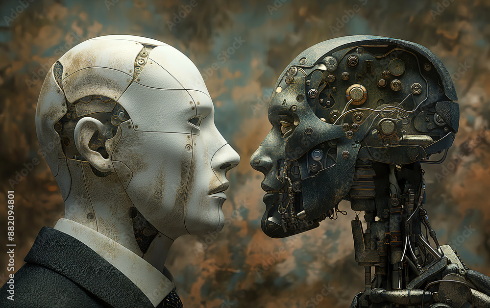 Fototapeta premium Human-ai interaction: a conceptual portrait