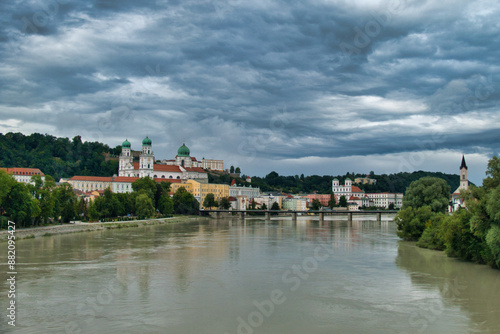 Passau - Blick auf die Mündung Inn in die Donau-