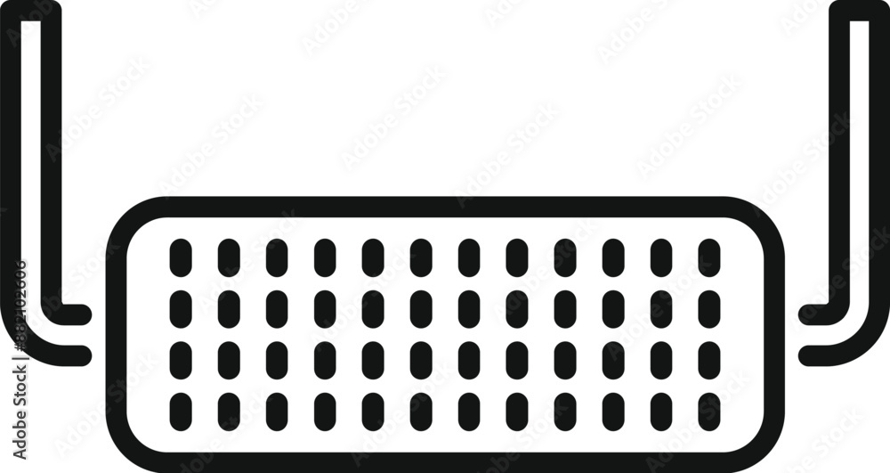 Simple black and white icon of a router providing a wireless internet connection Simple black and white icon of a router providing a wireless internet connection
