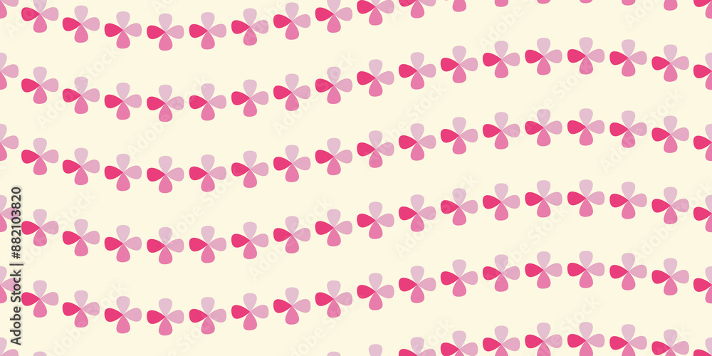 Seamless pink flower design pattern background on light yellow Seamless pink flower design pattern background on light yellow