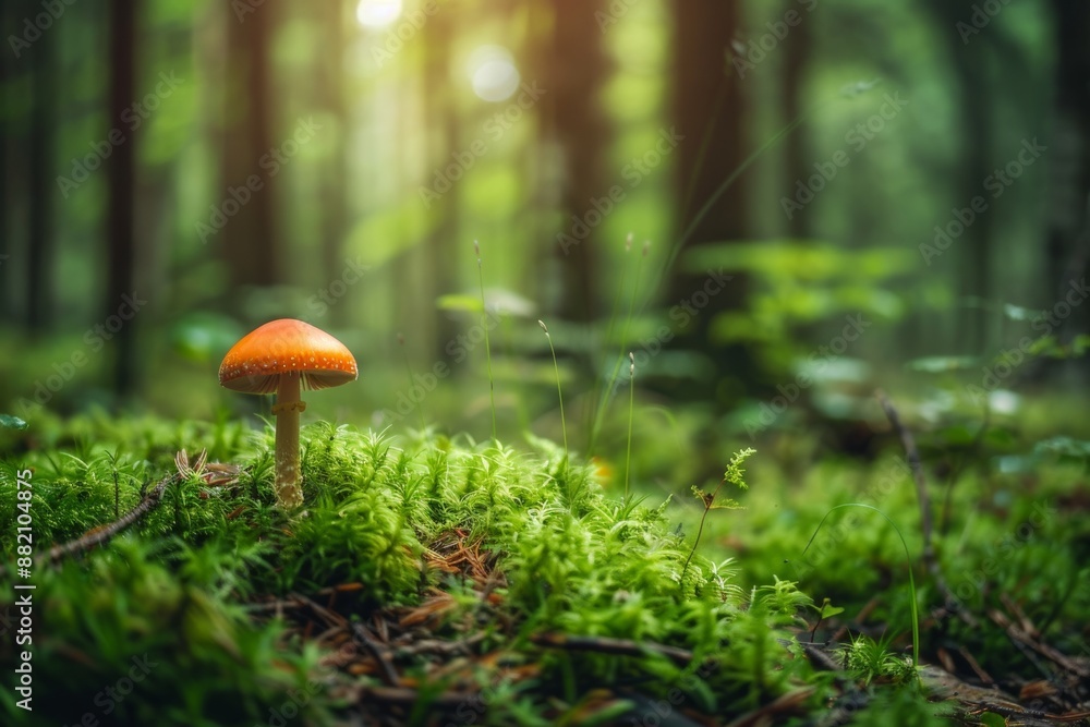 High quality photo of a forest brown mushroom. High quality photo of a forest brown mushroom.