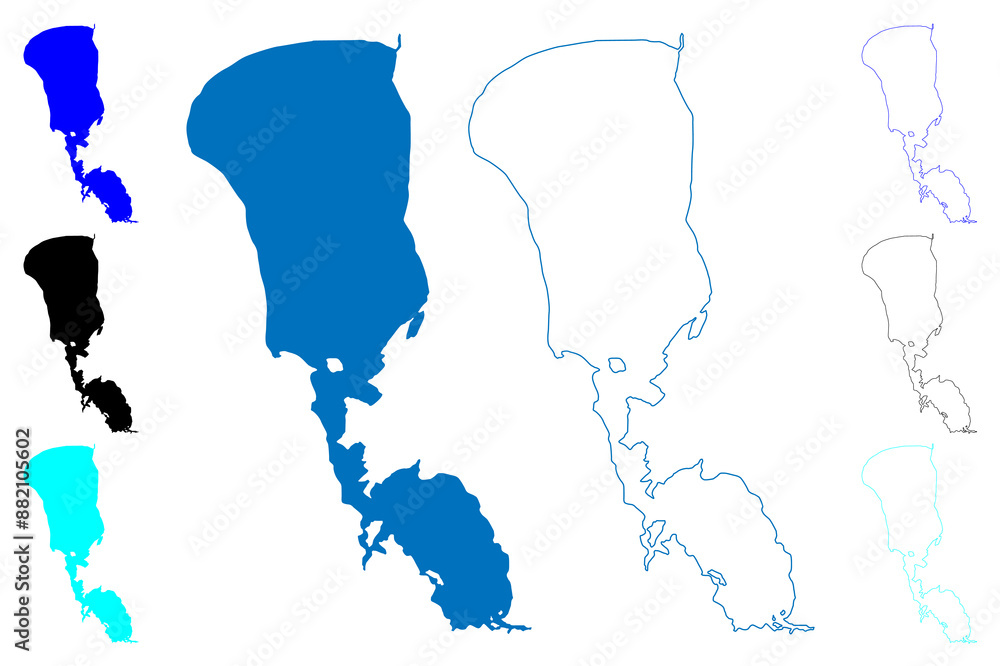 Lake Peipus (Russia, Russian Federation, Estonia) map vector illustration, scribble sketch Lake Peipsi, Pihkva and Lämmi (Chudskoye, Pskovskoye and Tyoploye) map Lake Peipus (Russia, Russian Federation, Estonia) map vector illustration, scribble sketch Lake Peipsi, Pihkva and Lämmi (Chudskoye, Pskovskoye and Tyoploye) map