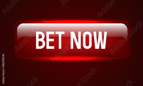 Bet Now button. Red button. Vector clipart.