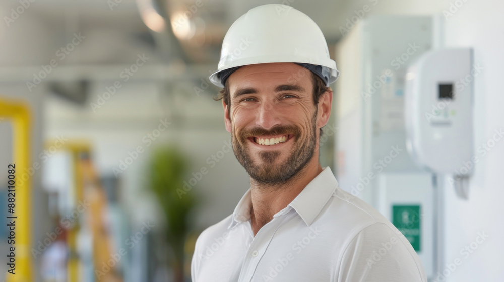 A professional technician in uniform is installing air conditioning system, installation maintenance and repair concept. A professional technician in uniform is installing air conditioning system, installation maintenance and repair concept.