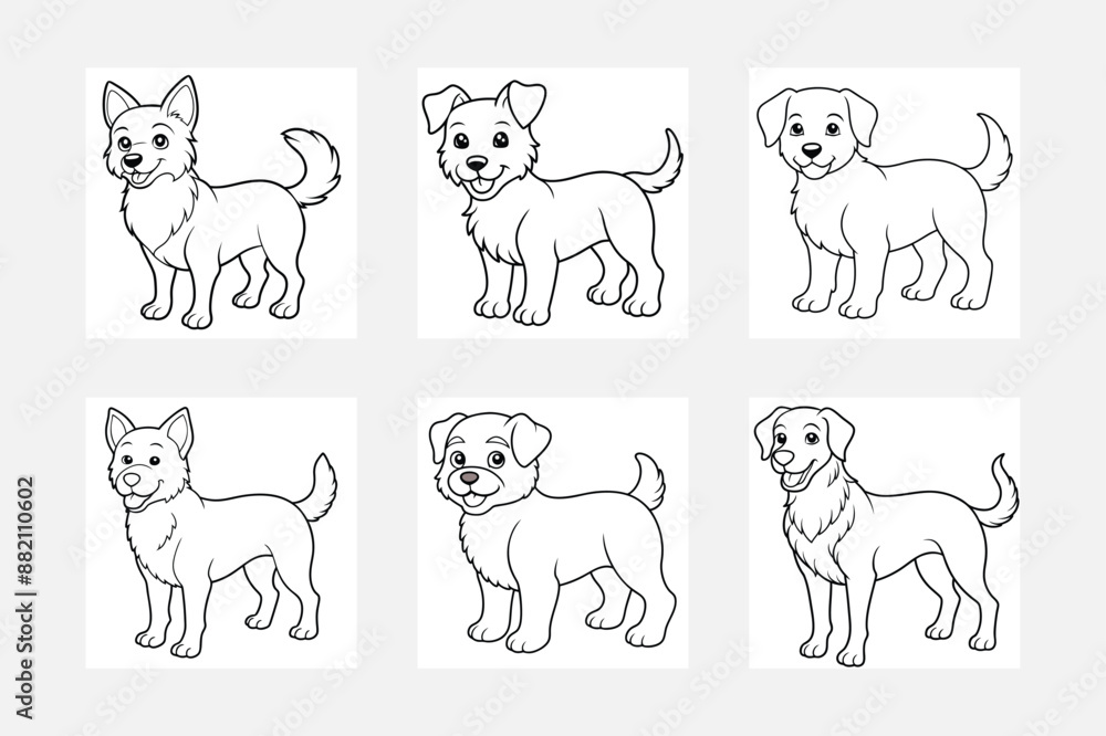 set of dogs vector illustration set of dogs vector illustration