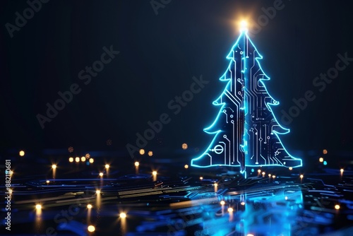 Stock-powered electronic Christmas tree photo