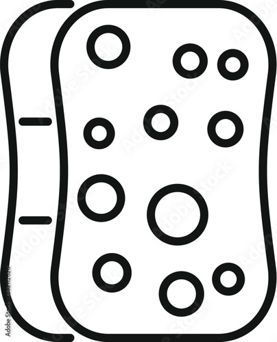 Line drawing of a washcloth with holes, perfect for representing cleaning and dishwashing