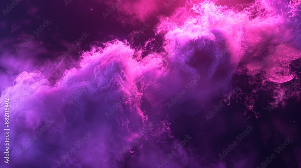 Infusing smokiness into pink neon light smoke. Space cloud background. Purple futuristic mist background. 3D spooky vapor cosmos landscape. Infusing smokiness into pink neon light smoke. Space cloud background. Purple futuristic mist background. 3D spooky vapor cosmos landscape.