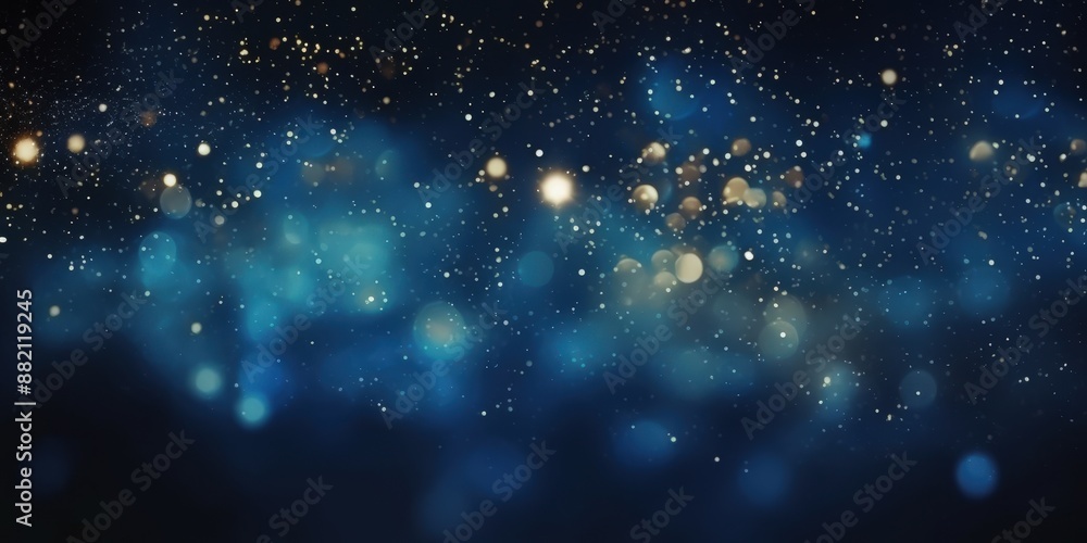 Fototapeta premium Abstract Blue and Gold Bokeh Background