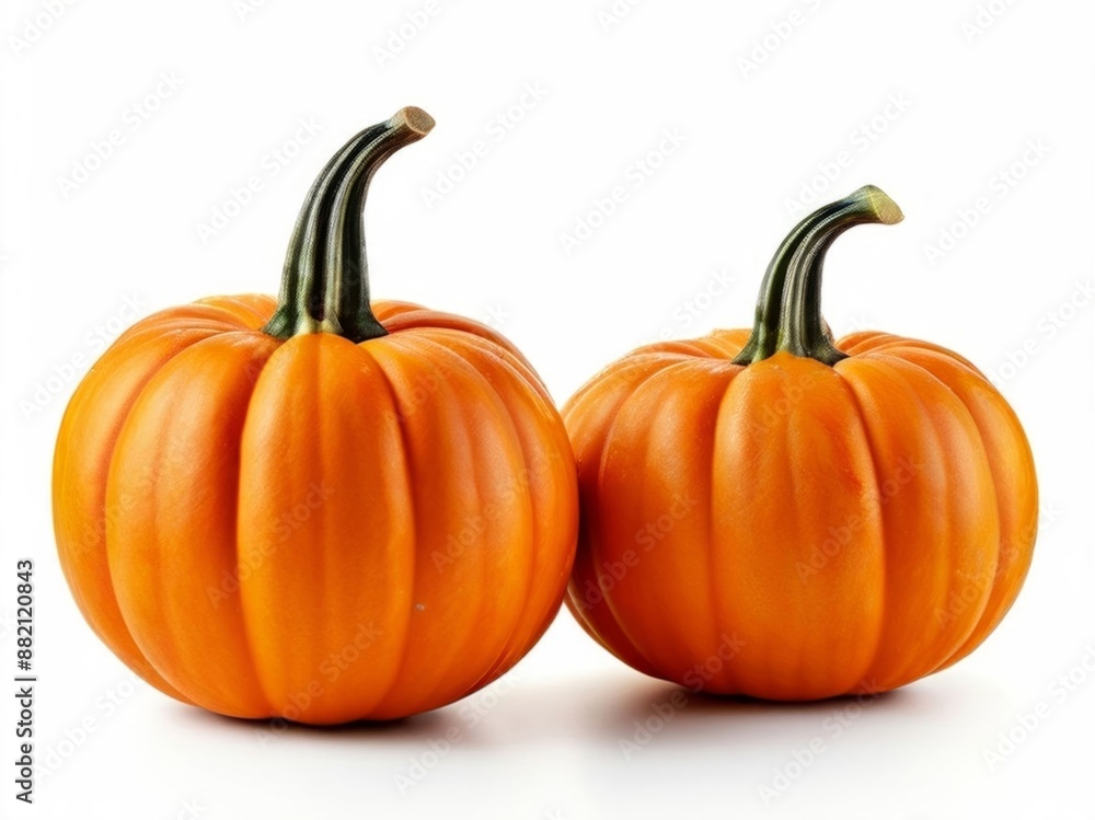 Autumnal orange pumpkins isolated on white background. AI generation.
Autumnal orange pumpkins isolated on white background. AI generation.