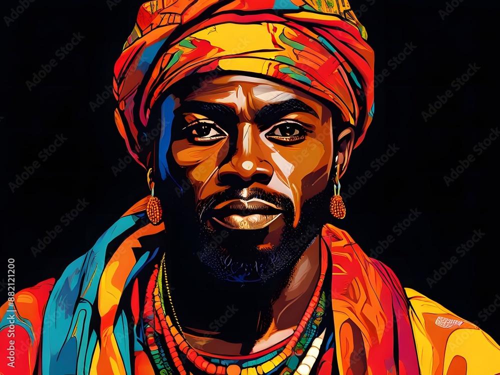 portrait of a African person illustration portrait of a African person illustration
