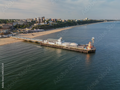 Bournemouth Pier aerial view including the coastline Dorset