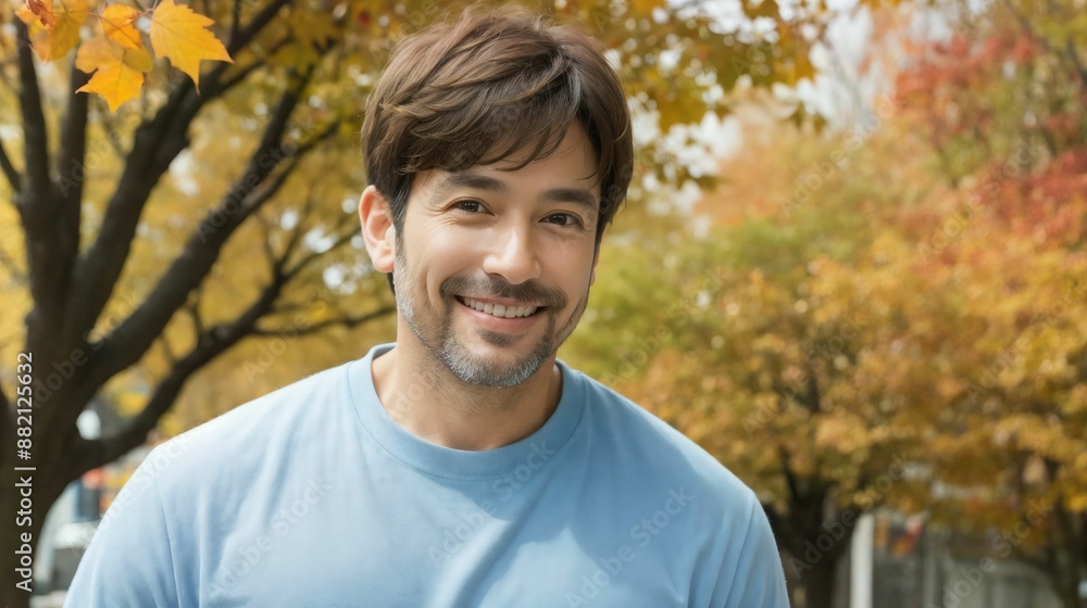 紅葉と中年男性/Autumn leaves and a middle-aged ma/ 紅葉と中年男性/Autumn leaves and a middle-aged ma/