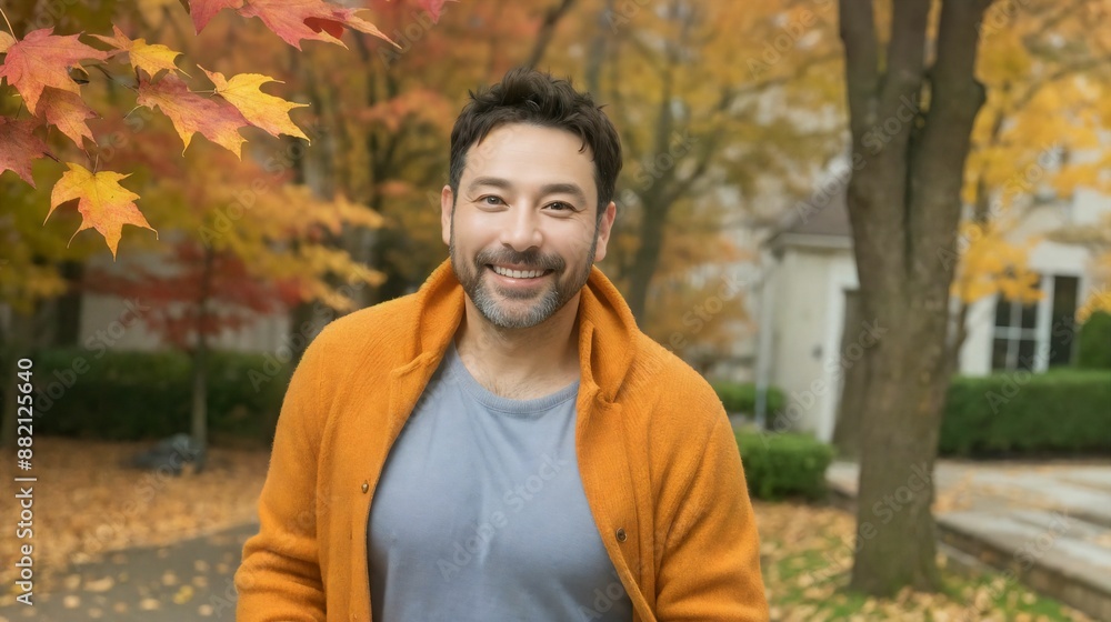紅葉と中年男性/Autumn leaves and a middle-aged ma/ 紅葉と中年男性/Autumn leaves and a middle-aged ma/