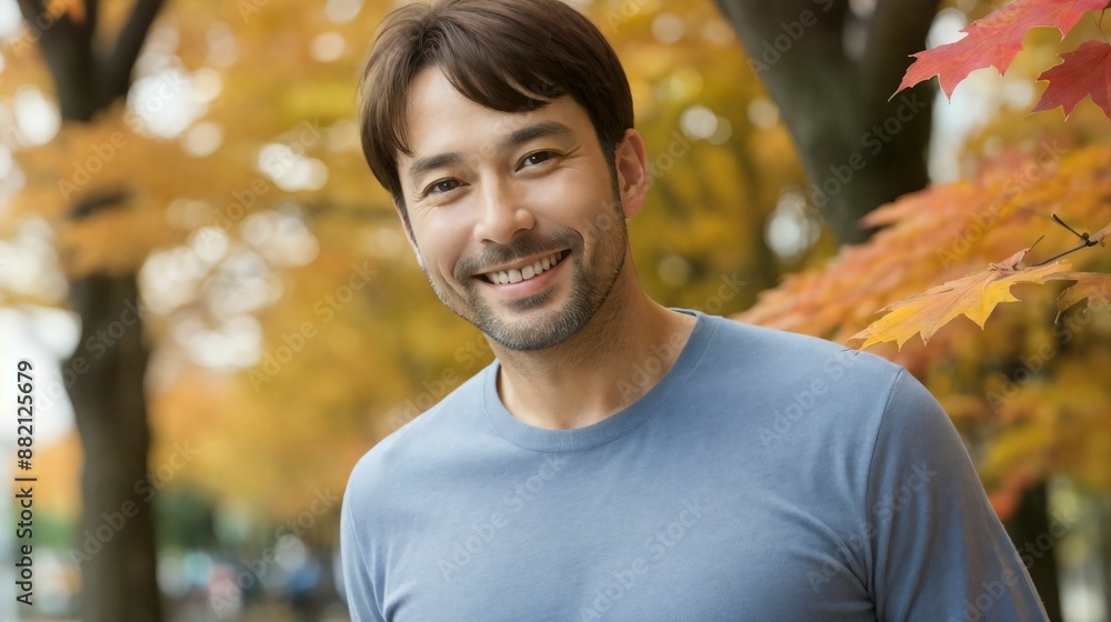 紅葉と中年男性/Autumn leaves and a middle-aged ma/ 紅葉と中年男性/Autumn leaves and a middle-aged ma/