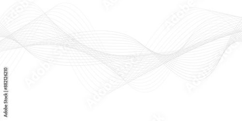 White wave curve lines banner background design. Abstract soft wave lines dynamic flowing gray light isolated background. Vector Illustration of the gray pattern of lines. Black stripes on white .