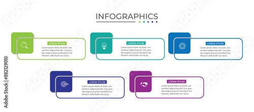 Timeline infographic design element and number options. Business concept with 5 steps.