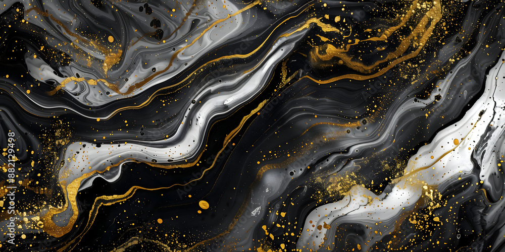 Abstract black white marble background with golden splashes liquid gold dark surface Marble Design Concept Abstract black white marble background with golden splashes liquid gold dark surface Marble Design Concept