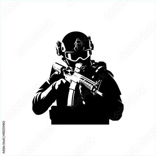 special force anti terros soldier illustration vector