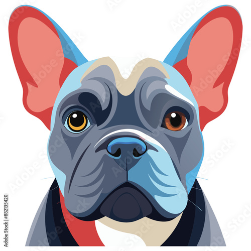 French Bulldog logo icon vector style Clipart Illustration with white background