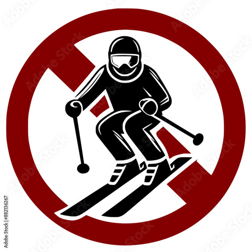 No skiing is allowed sign