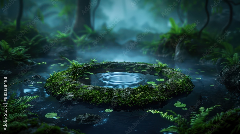 Ethereal Magic Circle in a Mystical Forest, Dreamlike Fantasy Art, Surreal Sorcery, Magical Pond, Enchanted Woodland, Mysterious Water, Foggy Atmosphere, Otherworldly Landscape, Digital Art, Fantasy Ethereal Magic Circle in a Mystical Forest, Dreamlike Fantasy Art, Surreal Sorcery, Magical Pond, Enchanted Woodland, Mysterious Water, Foggy Atmosphere, Otherworldly Landscape, Digital Art, Fantasy