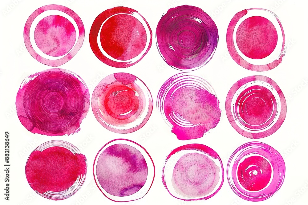 Watercolor Painting with Red Circles and Ink Spots. Abstract Minimalist Art. Red Dots on a White Background. Modern Print ideal for Card, Wall Art, Room Decoration. Watercolor Painting with Red Circles and Ink Spots. Abstract Minimalist Art. Red Dots on a White Background. Modern Print ideal for Card, Wall Art, Room Decoration.