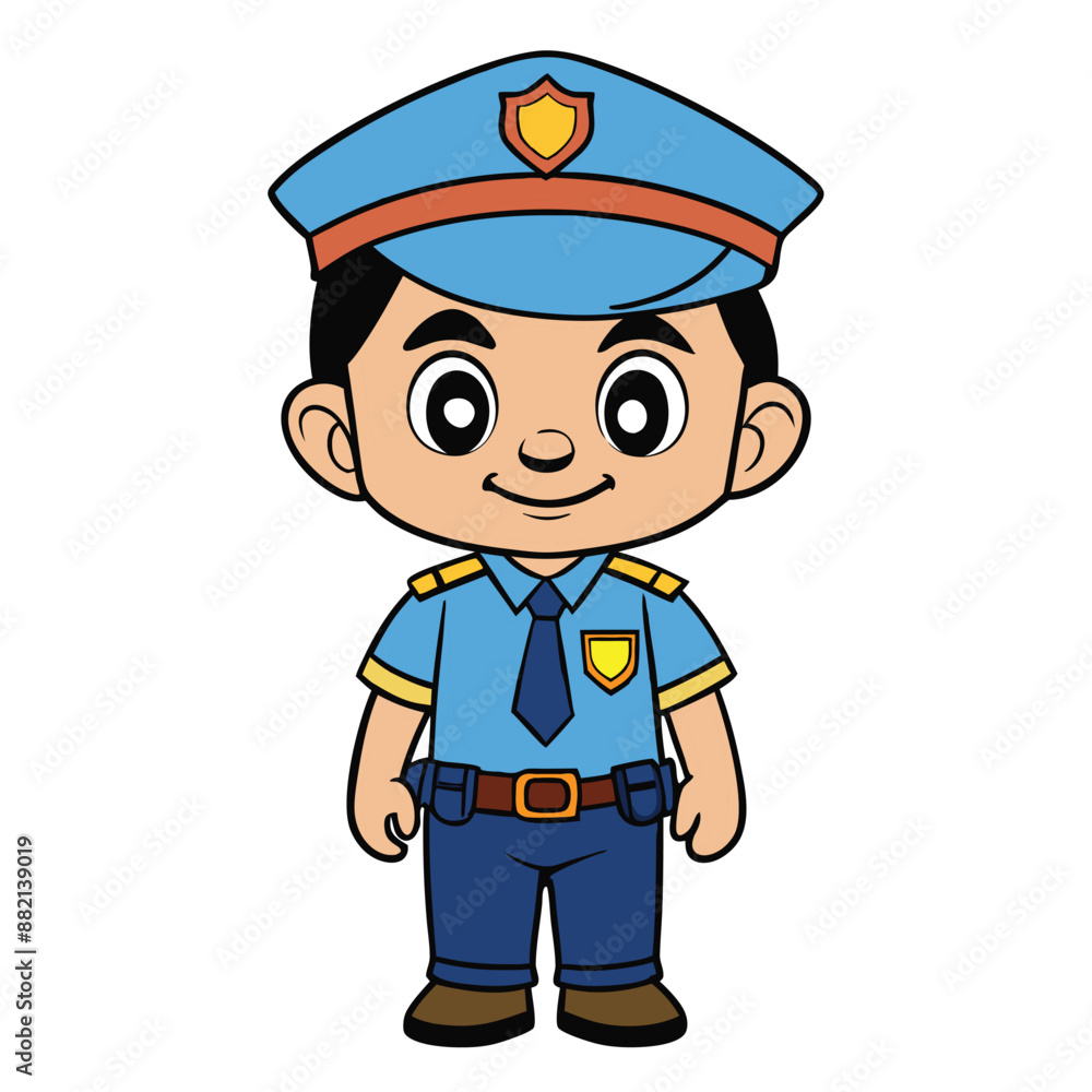 cute police officer boy attending a community event cute police officer boy attending a community event