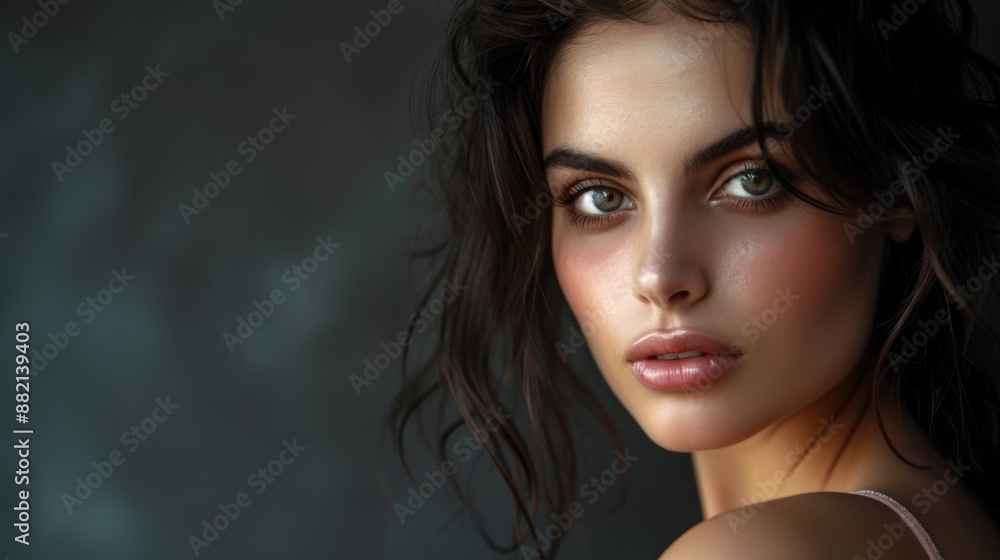 Beautiful woman, captured with soft, flattering lighting and a clean background Beautiful woman, captured with soft, flattering lighting and a clean background
