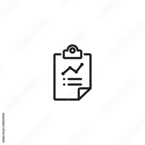 Result with graph icon. Science lab concept, simple flat design. Editable icon.