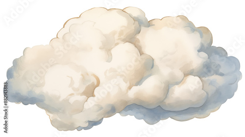 Fototapeta Naklejka Na Ścianę i Meble -  watercolor, beautiful white cloud