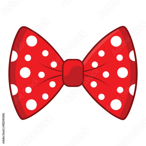 Illustration of Red polka dot bow tie isolated on white