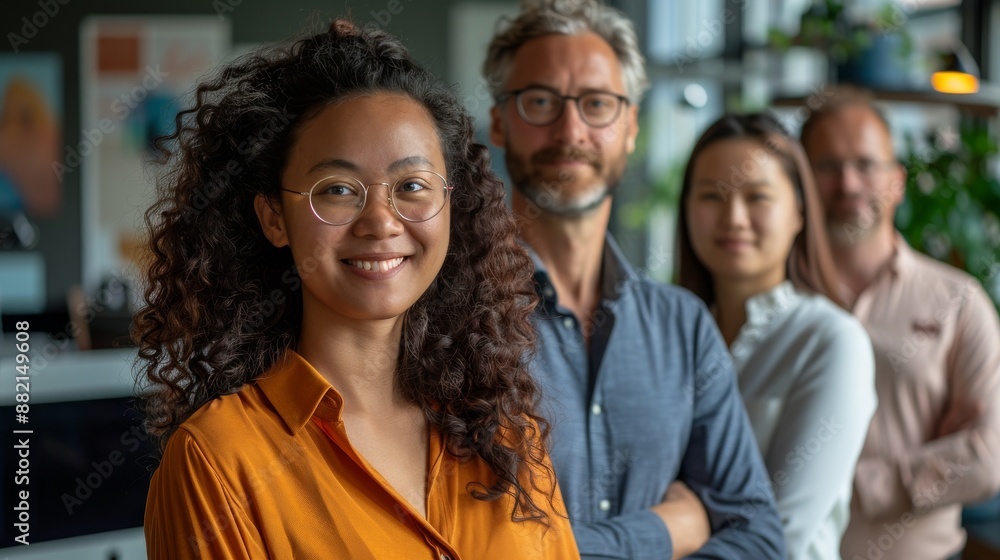 Happy Colleagues from Diverse Cultural Backgrounds Collaborating in a Modern Office Environment with Morning Light and Authenticity Happy Colleagues from Diverse Cultural Backgrounds Collaborating in a Modern Office Environment with Morning Light and Authenticity