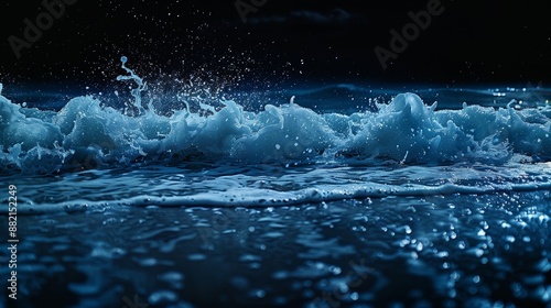 Wallpaper Mural Moonlit beach at night with dark blue sea and gentle waves, serene and atmospheric coastal scenery Torontodigital.ca